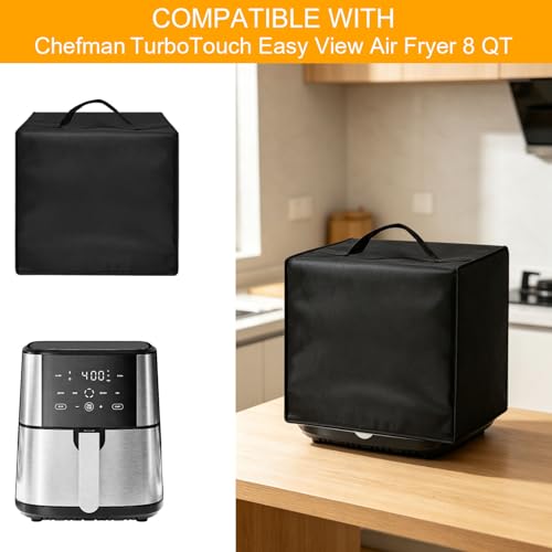 Image of Air Fryer Cover For Chefman 8 QT TurboFry Touch Air Fryer XL 13.78 inchX11.02 inchX13.39 inch, Heat Resistant Waterproof Dust Proof Kitchen Appliance Covers Reusable Airfryer Chefman 8 Qt Cover