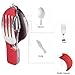 5 Pack Camping Utensils, 4-in-1 Portable Stainless Steel Cutlery with Fork, Spoon, Knife, and Bottle Opener - Lightweight, Detachable, and Durable Camping Silverware for Outdoor Events and Adventures