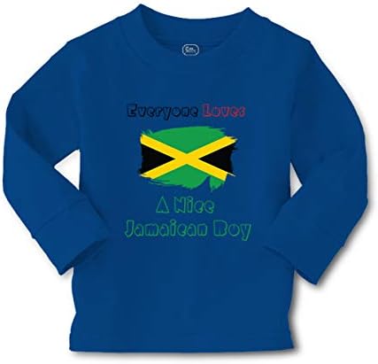 Kids Long Sleeve T Shirt Everyone Loves A Nice Jamaican Boy Jamaica Jamaicans