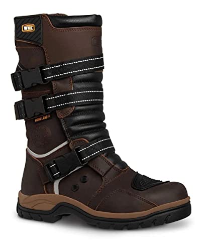 Workland 77415 Motorcycle Boots For Men - Leather Boots With Protections - Work Boots For Men - Rubber Sole Slip Resistant And Reflective Motorcycle Riding Boots - Botas Para Motocicleta Hombre #TOP1