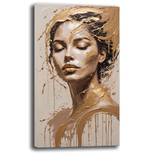 Quadro Moderno Soggiorno Verticale Astratto Donna Volto Quadri moderni di tela canvas da Parete XXL grande Stampa su tela Camera da letto Decorazione Murale muro Arredo Cucina (13, 50x100 cm)