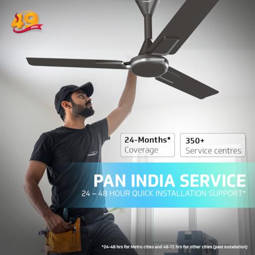 Image of V-Guard Blyzia Bs 1200mm Ceiling Fan |100% Copper Winding|Pearl White | Aerodynamically Superior Aluminium Blades | 230 CMM Airflow & 370 RPM Speed | 2 Year Warranty