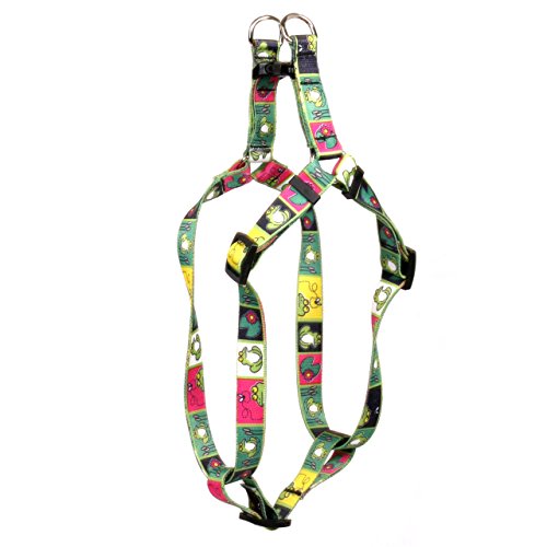 Image of Yellow Dog Design Frogs Step-In Dog Harness 1 inch Wide And Fits Chest Circumference Of 25 To 40 inch, Large