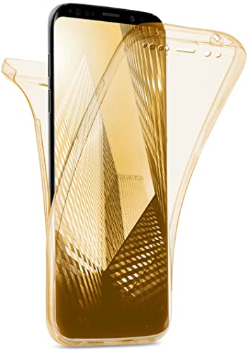 Coque double Samsung S9 moex silicone protection complète 360 transparente et or