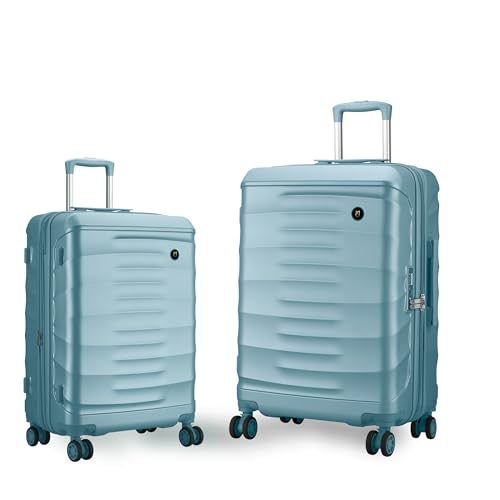 Image of Maleta Crescent Cabin and Check-in Medium Luggage| 20'' and 24'' | TSA Lock,Expandable,Anti-Theft Zipper,Wet-Dry Compartment| Suitcase (Mint Green, Set of 2 (Small-Medium))