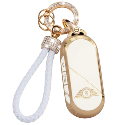 Coque de clé intelligente en TPU et strass : cadeau d'anniversaire idéal pour Mini Cooper