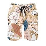 Youturnnow Seestern Muschel Badehose Herren Badeshorts Kurz Schnelltrockend Beachshorts Boardshorts Strandhose Schwimmhose Swimming Trunks Multicolor 6XL