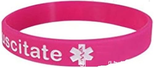 Pulsera de silicona de 0.394 in de ancho con alerta de conciencia médica DNR NO RESUSCITATE
