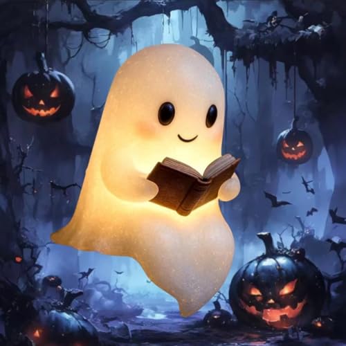 Generisch Niedliche Geister-Leselampe,Halloween Nachtlicht LED,3D-LED-Geister Statue Nachtlicht Deko Led Lampe Deko Stimmungslicht für Kinderzimmer, Schlafzimmer & Halloween Party (21cm) Generisch Niedliche Geister-Leselampe,Halloween Nachtlicht LED,3D-LED-Geister Statue Nachtlicht Deko Led Lampe Deko Stimmungslicht für Kinderzimmer, Schlafzimmer & Halloween Party (21cm)