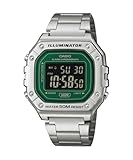 Casio Reloj deportivo para hombre, serie Green Face de 43 mm, W-218HD-3AVEF