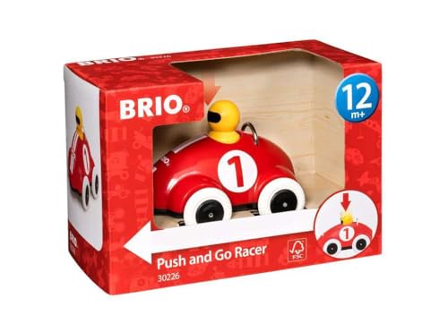 BRIO Infant Toddler 30226 - Push & Go Racer - Classic Race Car with Push and Go Function for for Kids Ages 1 and Up
