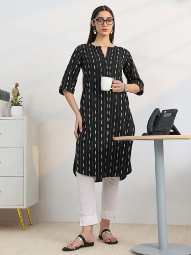 Image of Gerua By Libas Printed Cotton Blend Straight Kurta Suit