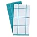 T-fal Solid & Checked Parquet Kitchen Towels: Highly Absorbent, Super Soft Long Lasting - 100% Cotton, 16