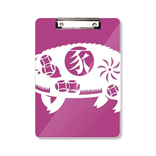Porte-bloc A4 Année du Cochon avec motif signe du zodiaque pour bureau