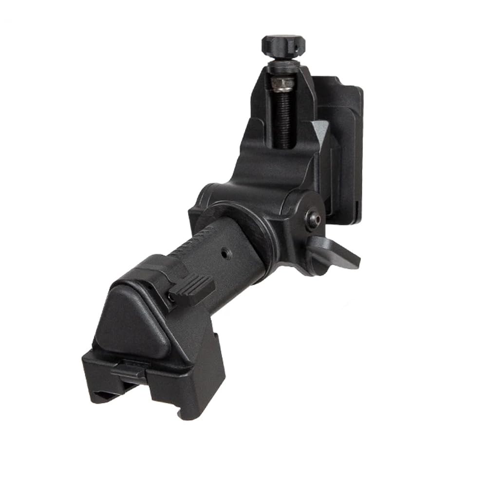 Helmet Mount for PVS 15/18 NVG Bracket, Aluminum, Rotating Knob Vertical Adjustment, Stowable Dovetail Slot Connector for Night Vision Goggles, No Field of View Blockage, Black