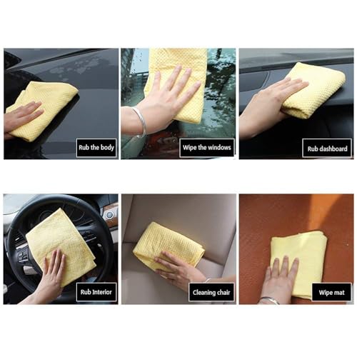 Image of Automaze 3D Chamois Synthetic, Water Absorbent Drying Towel - Lint Free, Washable Detailing Cloth for Cars, Trucks, Motorcycles (43 X 32 X 0.2 cm), 2 Pc Set