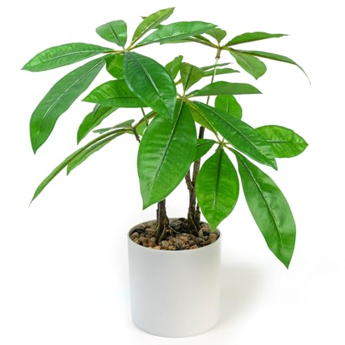 WillingYou 観葉植物 フェイクグリーン インテリア 人工観葉植物 観葉樹 造花【パキラ 多幸の木】高さ約35cm 屋内 オフィス 鉢植え 植木 おしゃれ 装飾 幸福の木