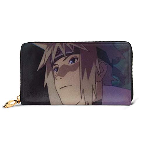 Preisvergleich Produktbild Naruto Geldbörse aus echtem Leder mit Reißverschluss, lange Clutch, Münzfach, Kartenpaket für Damen und Herren