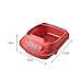 Gralara Semi Enclosed Cat Litter Box, High Sides with Scooper Cat Sand Box Portable Cat Sand Basin Deep Toilet Kitten Toilet for All Kinds of Cat Litter, Red 30x41x16cm