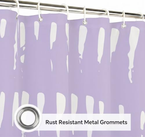 Rideau de douche pour baignoire violet et blanc lavable en machine - 5