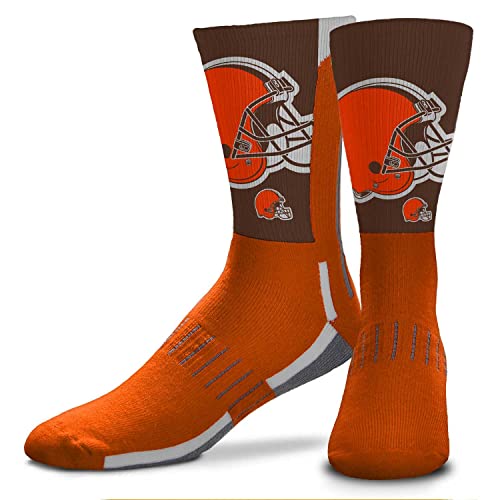For Bare Feet NFL Youth V Curve Socks - Machine Washable - Poly-spandex blend - Perfect Fit and Durability for Active Young, Orange, One size