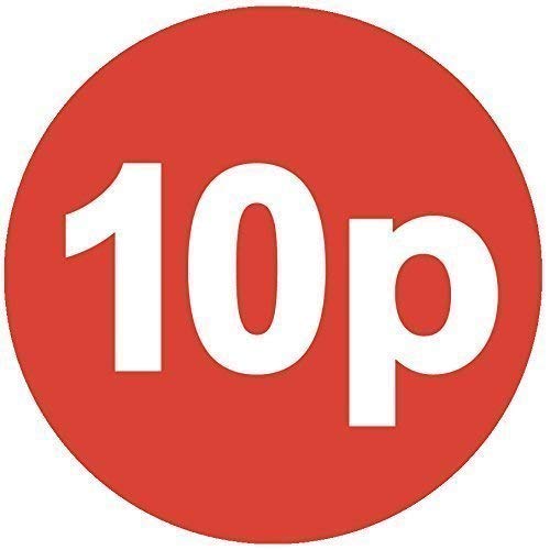 Audioprint Ltd. 500 Pack of 10p Price Stickers 30mm Red