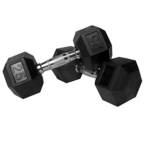 XMark Fitness Rubber Hex Dumbbell Pairs and Sets