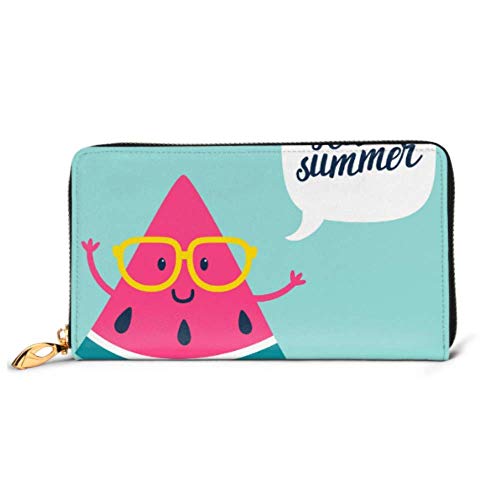 Preisvergleich Produktbild JHGFG Mode Handtasche Reißverschluss Brieftasche Lustige Wassermelone Scheiben Brille Telefon Kupplung Geldbörse Abendkupplung Blockieren Leder Brieftasche Multi Card Organizer