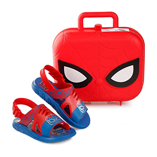 Sandália Marvel Hero Case, Grendene Kids, Meninos, Azul/Vermelho, 26/27