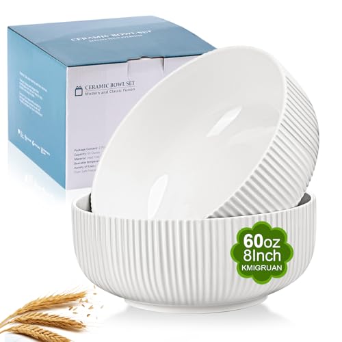 60oz Salad Bowl Set,2 Pack Serving Bowls for Entertaining,8inch L...