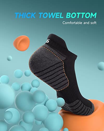 TANSTC Socks Men Women,6 Pairs Low Cut Anti-Blister Cushioned Athletic Running Ankle Sports Sock4