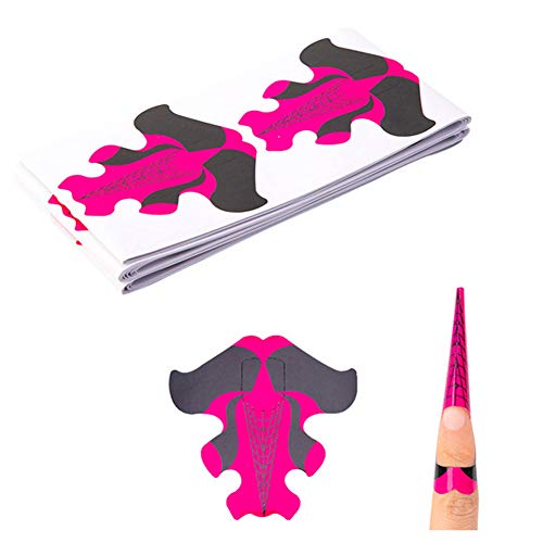 Tvoip 100Pcs/Pack Nail Forms Extension Tips Guide Extension French DIY Tool Acrylic UV Gel Nail Art Tools Builder Sticker Sculpting (Fish)