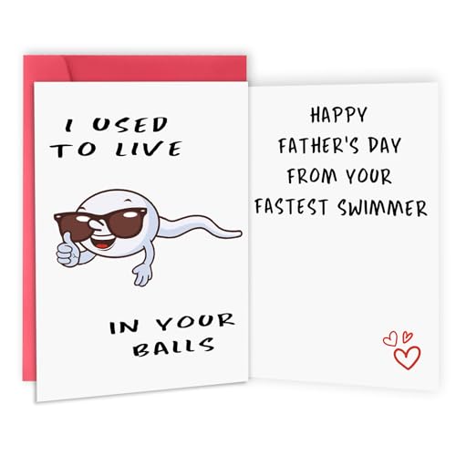 Asmallgf Cute First Fathers Day Card for New Dad Two-sided 1st Fathers Day Gift from Baby Girl Boy I Used to Live in Your