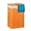Relaxdays Panier Lessive En Angle, Bambou,corbeille Pliable Avec Couvercle, 60 L, 2 Sacs De Lessive 66x49 5x37cm Brun 84654610