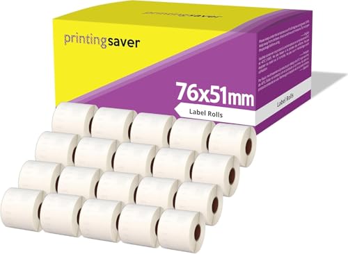 Image of 20 Compatible Rolls 76mm x 51mm White Direct Thermal Labels for Zebra GK420d GK420t GC420d GX420d GX420t GC420t GX430t GT800 LP2844 TLP 2844 Citizen CL-S521 CL-S621 CL-S631 (1000 Labels per Roll)