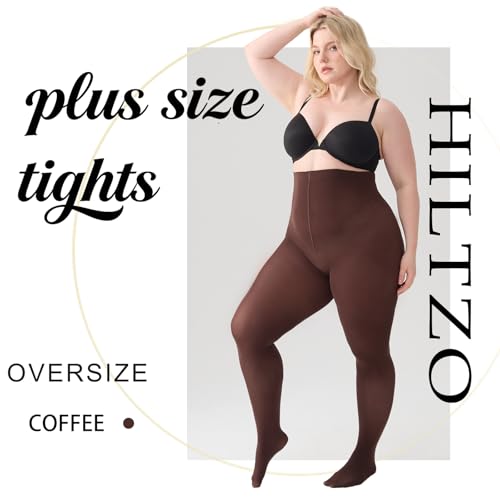Image of Women's Plus Size Tights High Waist Sheer Semi Opaque Ultra-Soft Pantyhose XL, 2XL, 3XL, 4XL