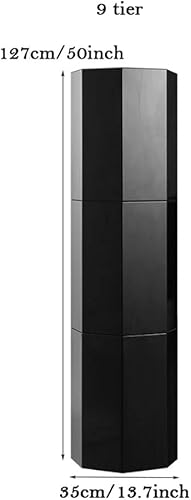 Miniatura 3 de Zapatero moderno de 9 niveles de metal con rotación de 360 grados para zapatos, torre redonda octágona, giratoria, para la entrada, zapatero