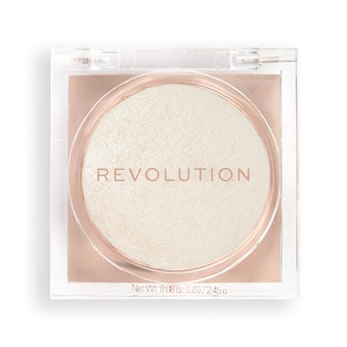 Makeup Revolution Beam Bright Highlighter, All Over Face Glow, Powder To Liquid Formula, 5 Different Shades, Diamond Glow