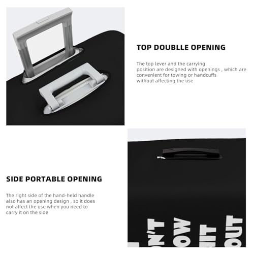 I Don't Know Shit About Fuck Travel Luggage Cover Suitcase Protector Fits 26-28 Inch Case(Black,L)4