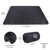 REDCAMP wasserdichte Camping Decke mit Sherpa-Futter,warm, 200 x 200 cm – Ansicht 3