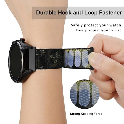 Image of WOCCI Adjustable Nylon Sport Watch Bands with Hook and Loop Fastener, Quick Release Watch Straps for Men and Women, Band Width 18mm 20mm 22mm