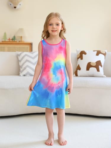 Eledobby Girls Summer Dress Princess Sleeveless A-Line Swing Sundress Kids Casual Tank Dresses Beach Playwear Outfit2