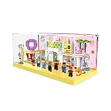 Display Case for Lego Ideas BTS Dynamite 21339 Model Kit for Adults, Customized Decorative Box for Lego 21339, Clear Acrylic Plate with Base & HD Painted Background（Box Only, No Model）