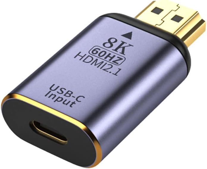 USB C to HDMI Adapter 8K HDMI 2.1 Type C Female to HDMI Male Converter Plug & Play for MacBook Pro/Air iPad Pro Samsung Galaxy USB-C to HDMI Dongle for Monitor/TV
