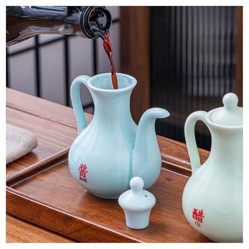 Botella dispensadora de aceite de cerámica que conserva el sabor y adorna tu cocina 7