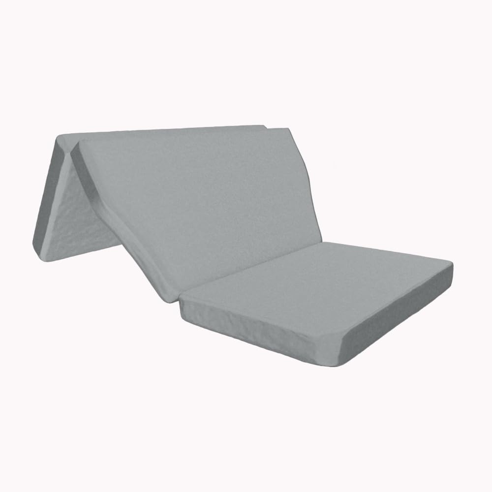 Matelas en Mousse Extra-Ferme Compatible avec Tesla Model Y et Model 3, Pliable en 3 Parties, Tissu Gris OEKOTEX, Camping Mode Perfect Car-Camping-Car
