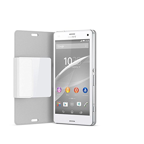 Sony Smart Style Hülle Cover Case Kompatibel mit Xperia Z3 Compact Smartphone - Weiß