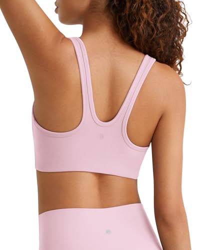 Image of G4Free BareFeel Square Neck Sports Bra Padded for Women - Strappy Y Back Crop Tank Tops Workout Camisole