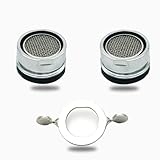 2 Stück Wasserhahn Sieb, Wasserhahn Aufsatz Strahlregler M24, Edelstahl Wasserhahn Auslauf Aufsatz mit Verchromten Mischdüsenschlüssel, Wasserhahn sieb Einsatz Außengewinde