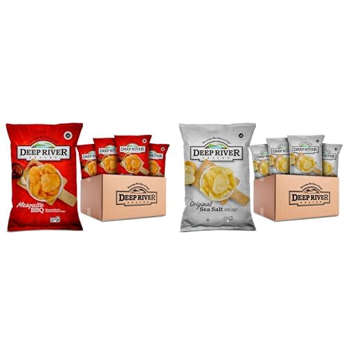 Deep River Snacks Kettle Cooked Potato Chips Bundle, Zesty Jalapeno 2 oz (24 Pack) and Original Sea Salt 2 oz (24 Pack), Total 48 Bags
